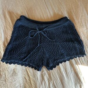 Navy Blue Knit Shorts